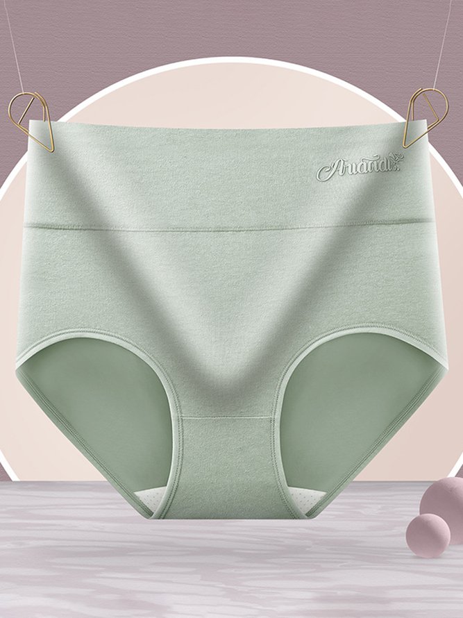 High Waist Cotton Underwear Breathable Abdomen Control Butt Lift Hip Lifting Wormwood Antibacterial Crotch Printed Briefs