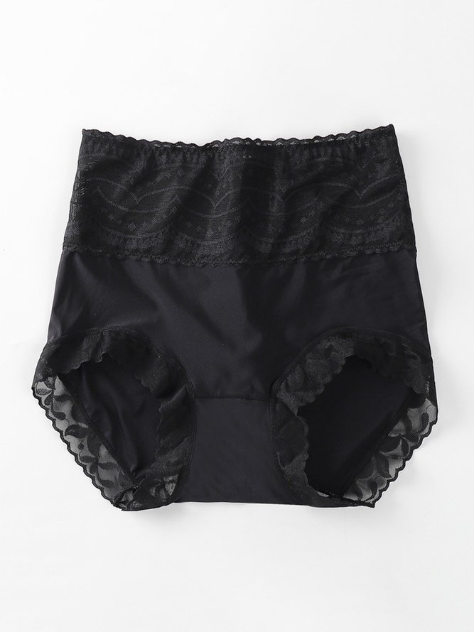 Breathable High Elastic Casual High Waist Lace Briefs Panty