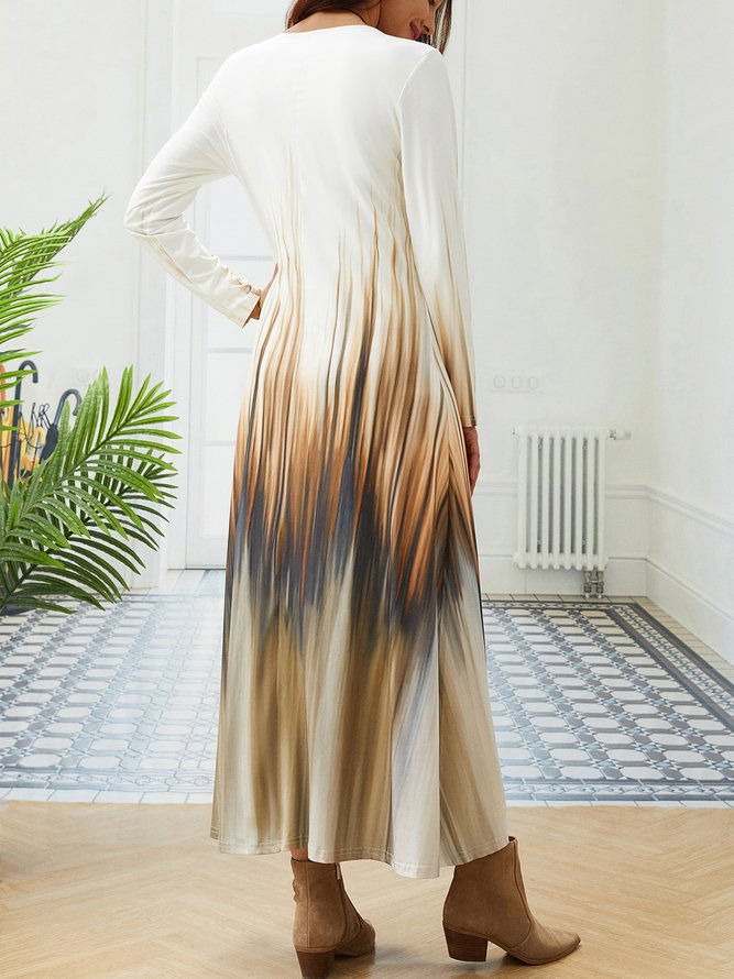 Regular Fit Ombre Cotton-Blend Dress