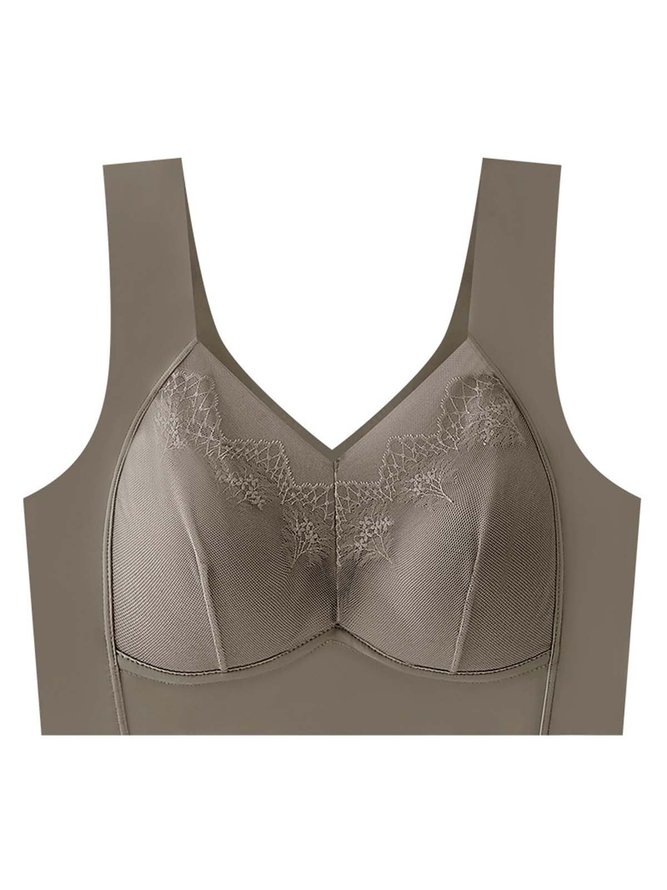 No Trace Breathable Lace Casual V Neck Bra & Bralette
