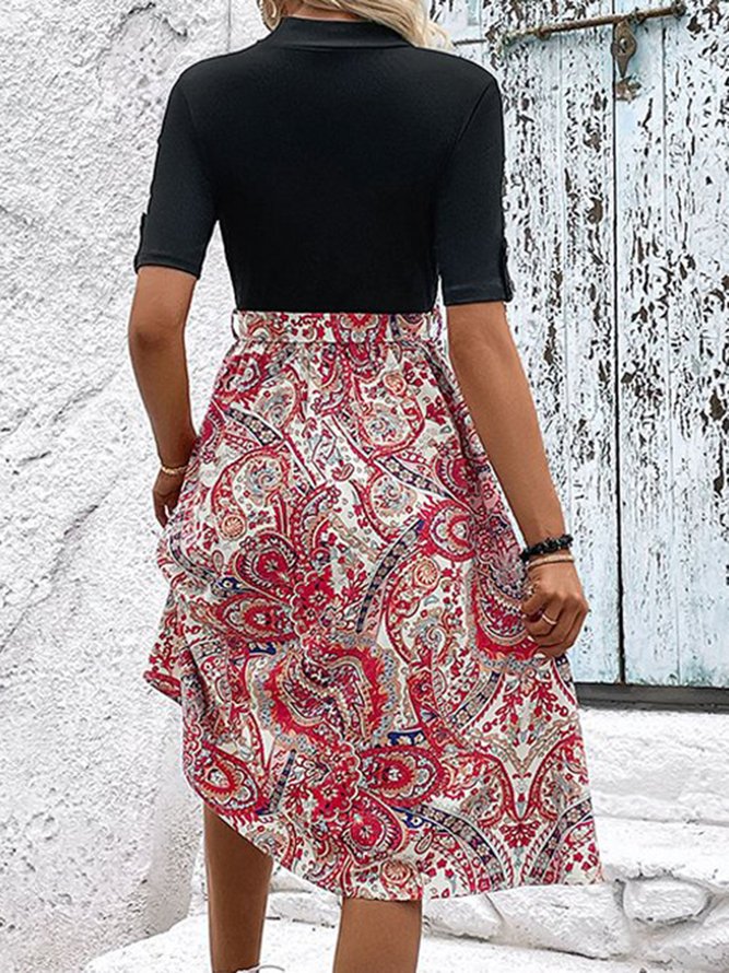 Womens Short Sleeve Loose Casual Dress