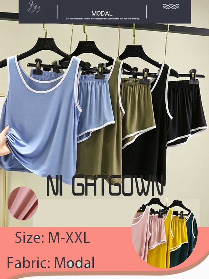 Breathable Comfortable Modal Loose Casual Vest Lounge Set