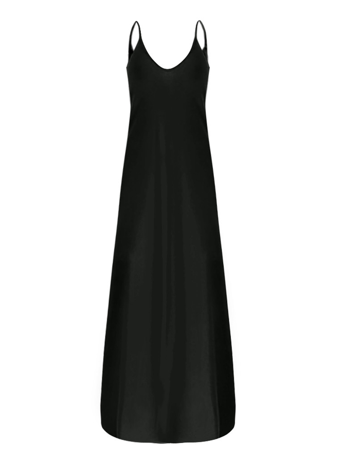 Cotton Loosen Solid Weaving Dress