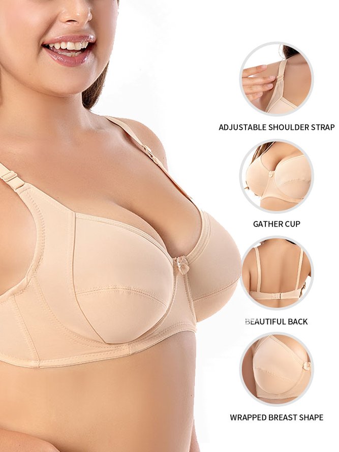 Breathable Plus Size D Cup Wired Bra