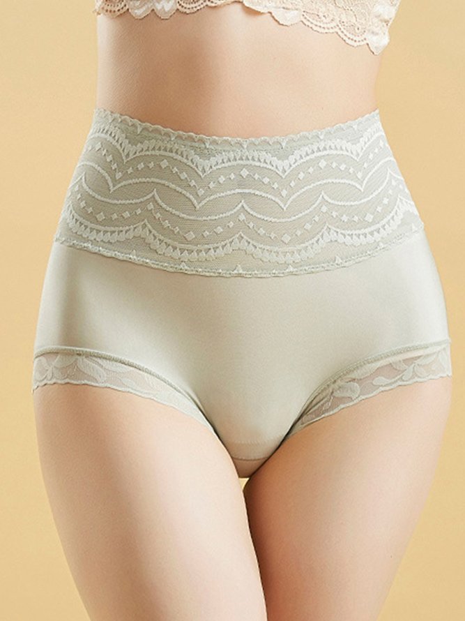Breathable High Elastic Casual High Waist Lace Briefs Panty