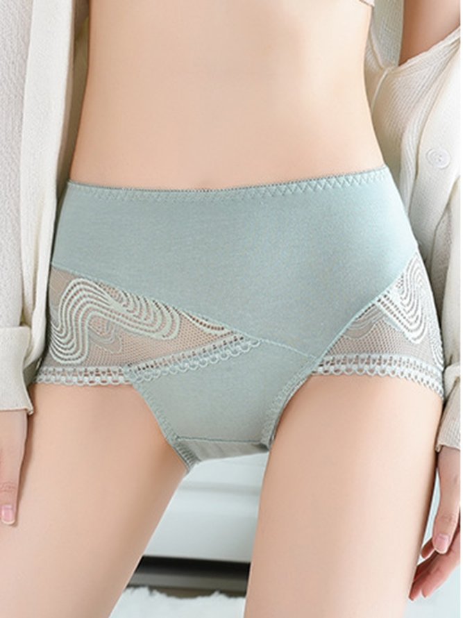 Breathable and Comfortable Lace Cotton High Waist Panties