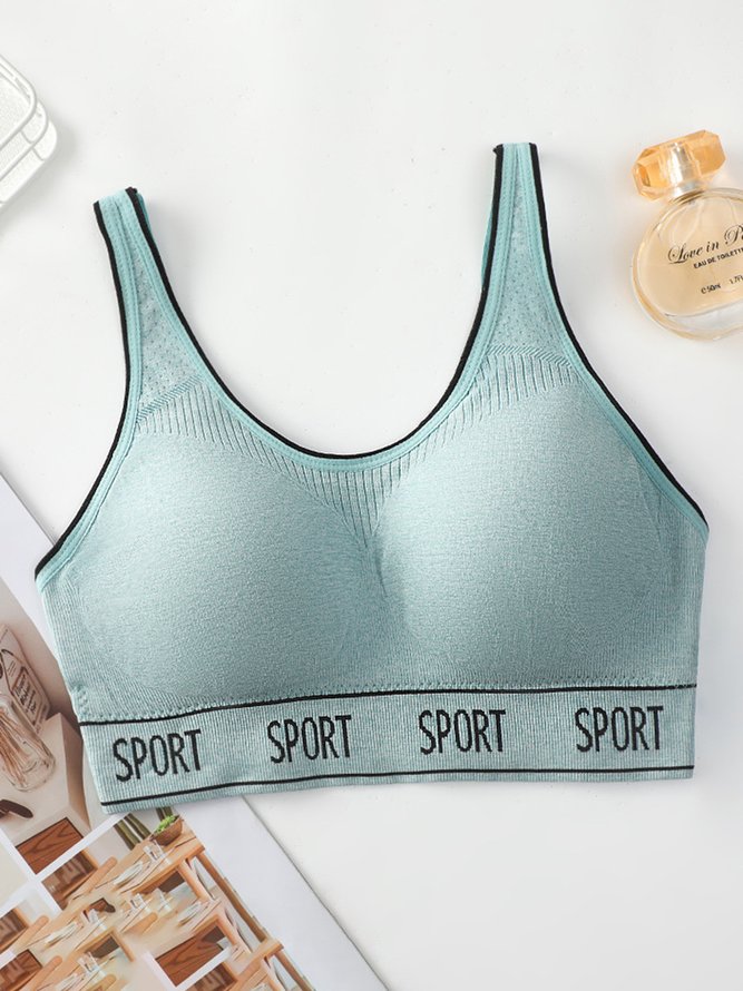 Alphabet Seamless Tank Push Up Sports Bra