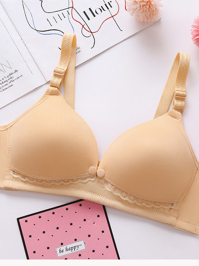 Breathable Comfortable Lace Front Button Nursing Bra