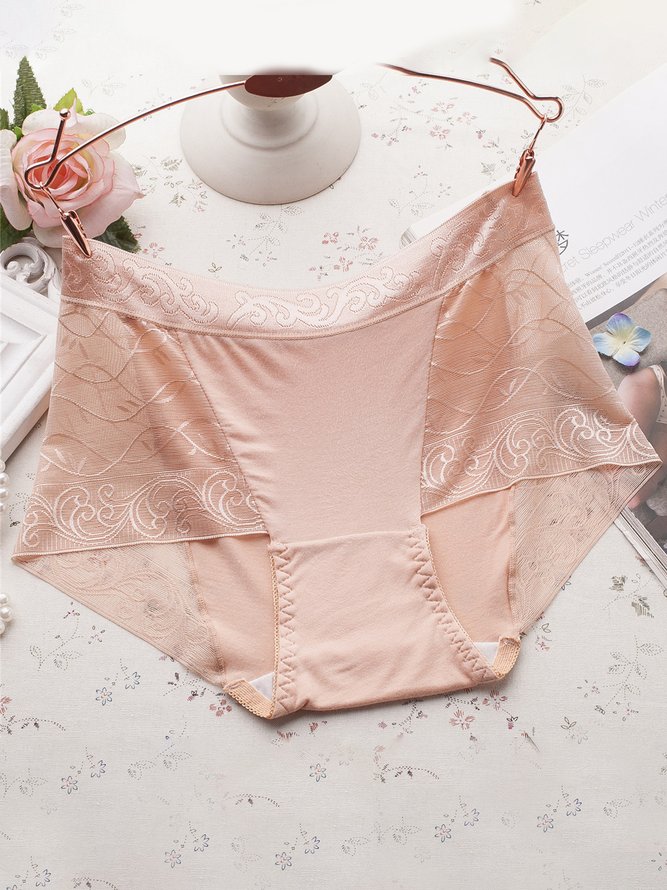 Lace Sexy Mid Waist Briefs