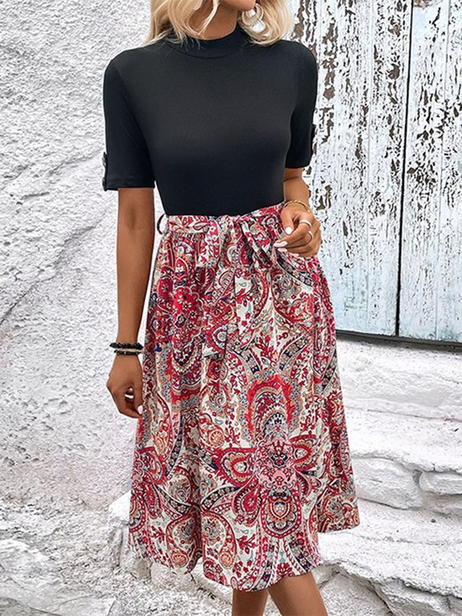 Womens Short Sleeve Loose Casual Dress