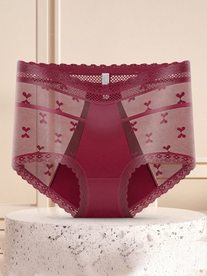 Breathable High Elastic Sexy Exquisite Lace High Waist Panties