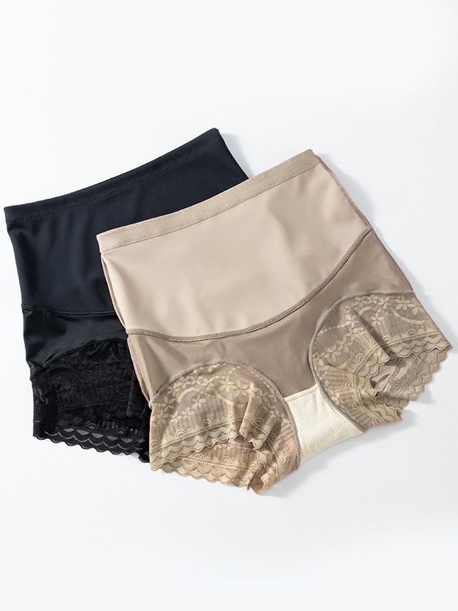 Sexy Lace Breathable Stretch Tummy Control High Waist Briefs