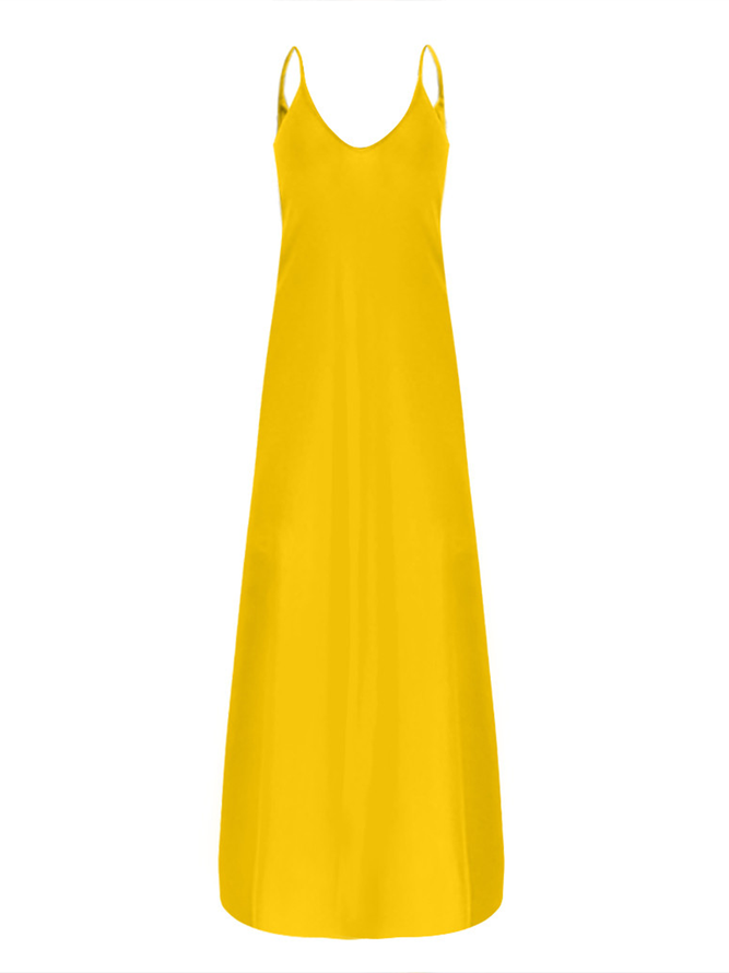 Cotton Loosen Solid Weaving Dress