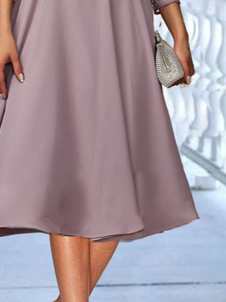 Crew Neck Elegant Plain Knitted Two-Piece Set