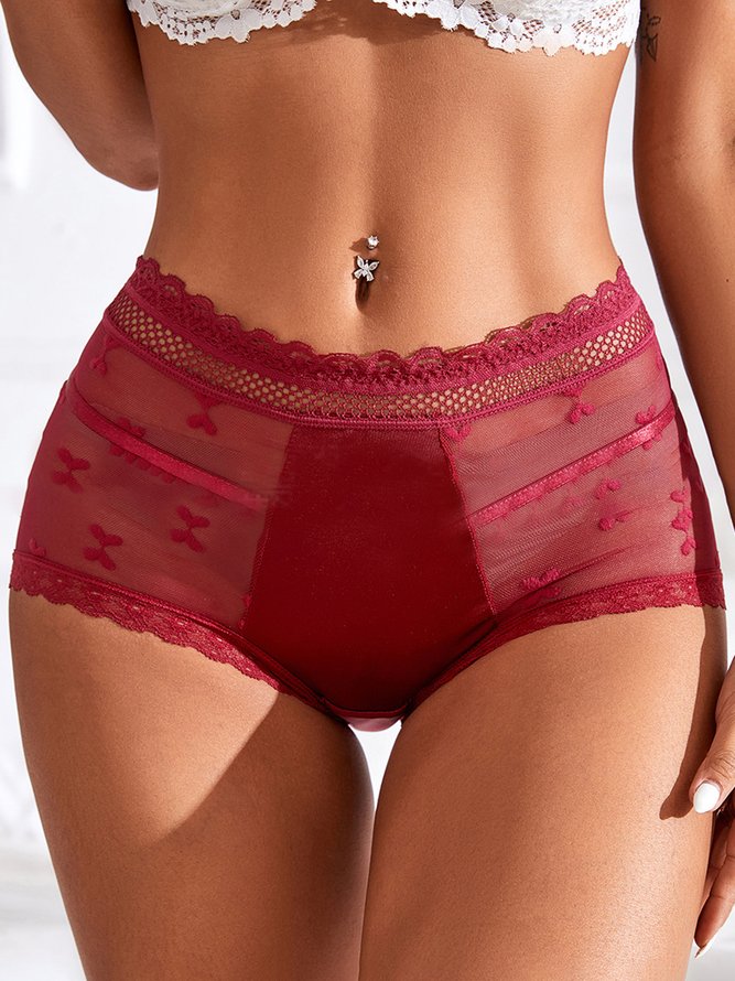 Breathable High Elastic Sexy Exquisite Lace High Waist Panties