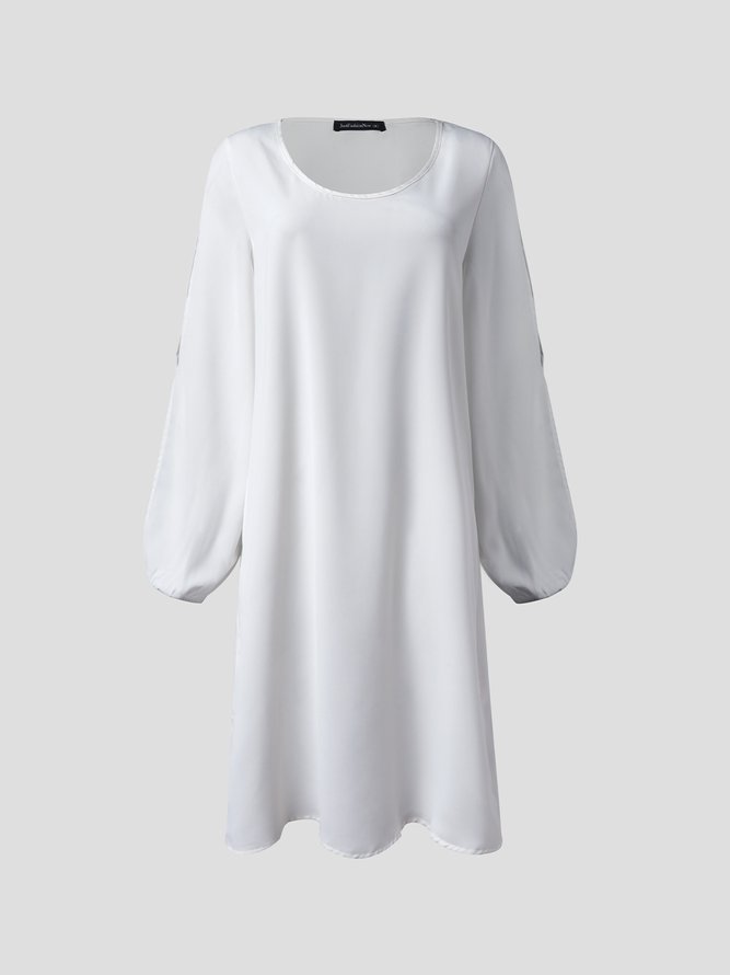 Crew Neck Black Women Summer Dresses Shift Daily Casual Plain Dresses