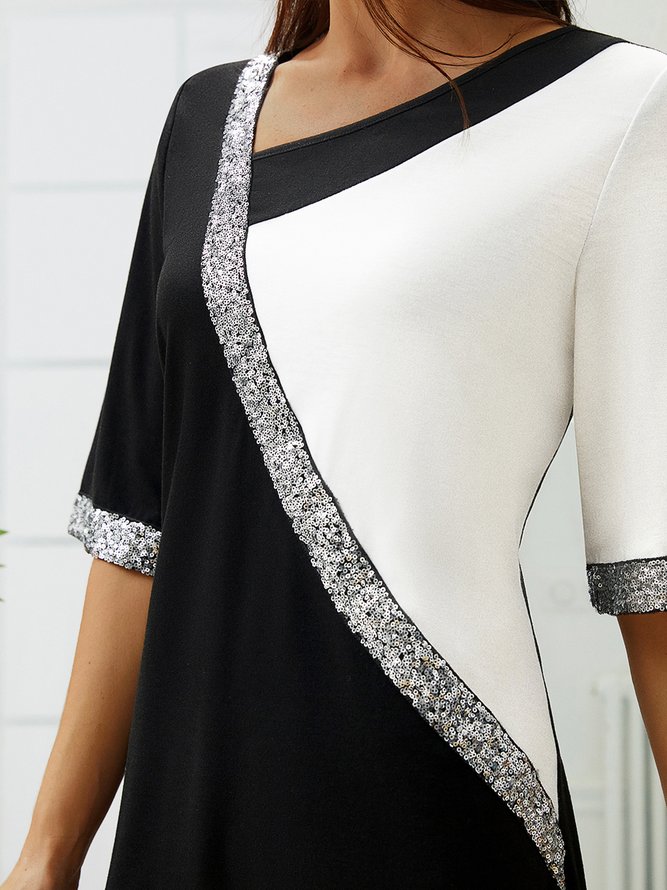 Color Block Asymmetrical Dress