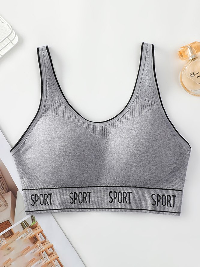 Alphabet Seamless Tank Push Up Sports Bra