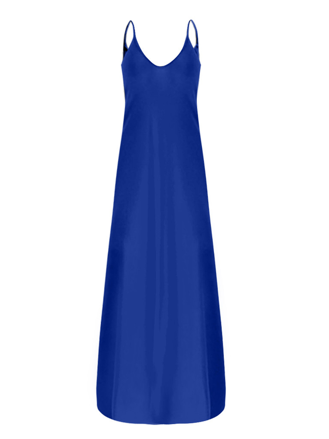 Cotton Loosen Solid Weaving Dress