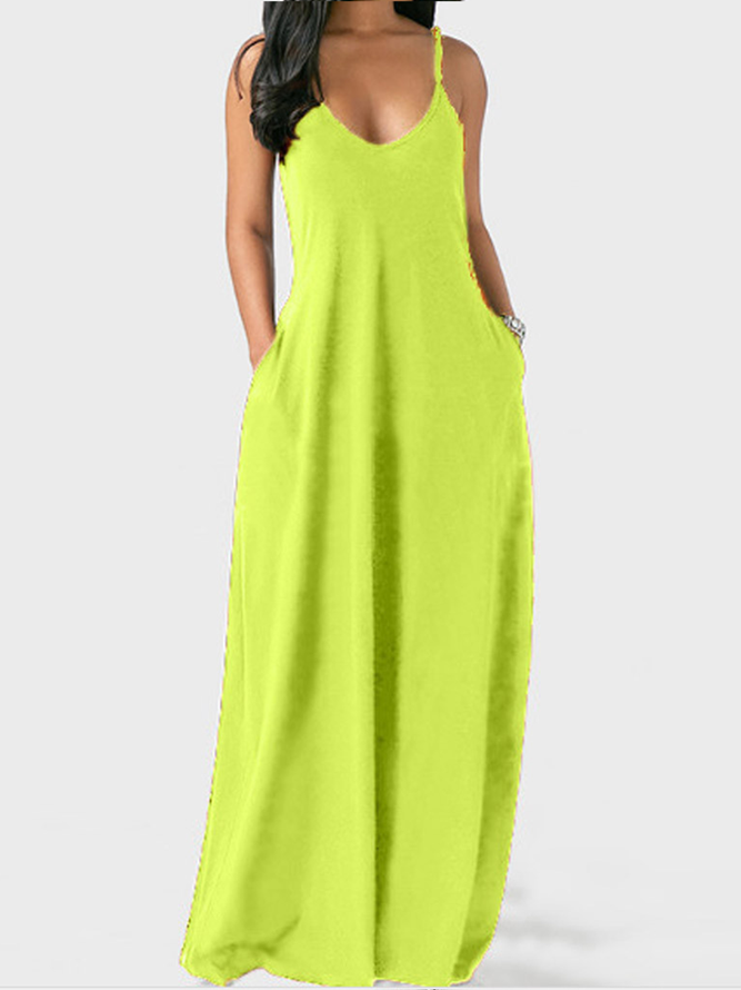 Cotton Loosen Solid Weaving Dress