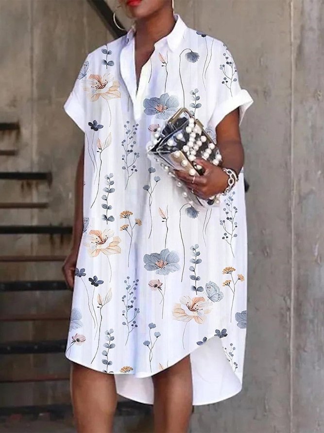 Loose Casual Shawl Collar Dress