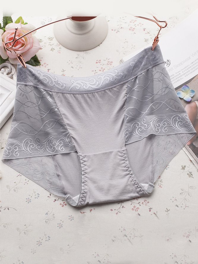 Lace Sexy Mid Waist Briefs