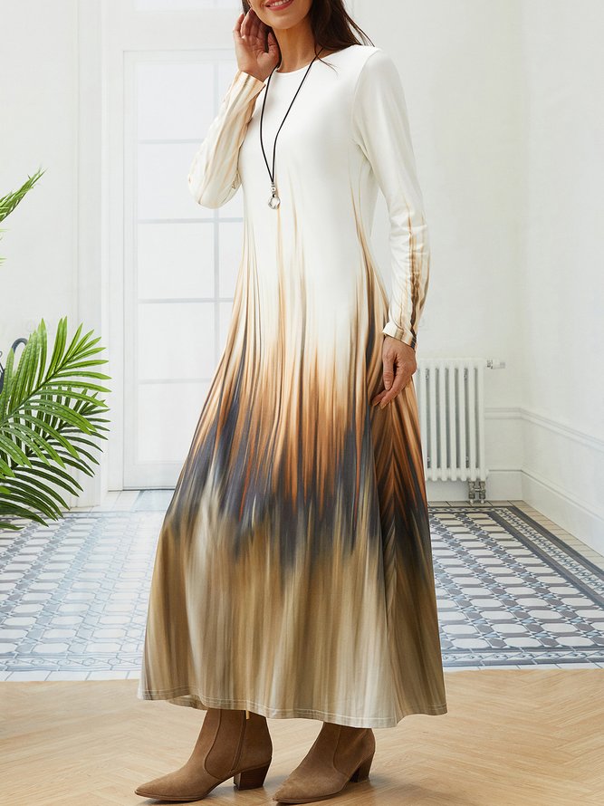 Regular Fit Ombre Cotton-Blend Dress