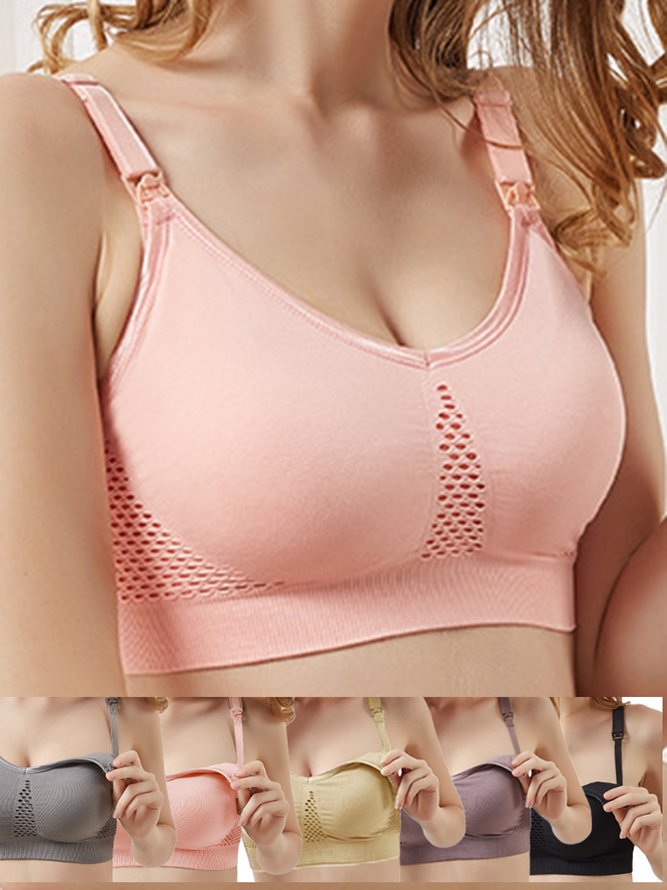 Breathable Comfortable Woven High Elasticity Front Button Nursing Bra
