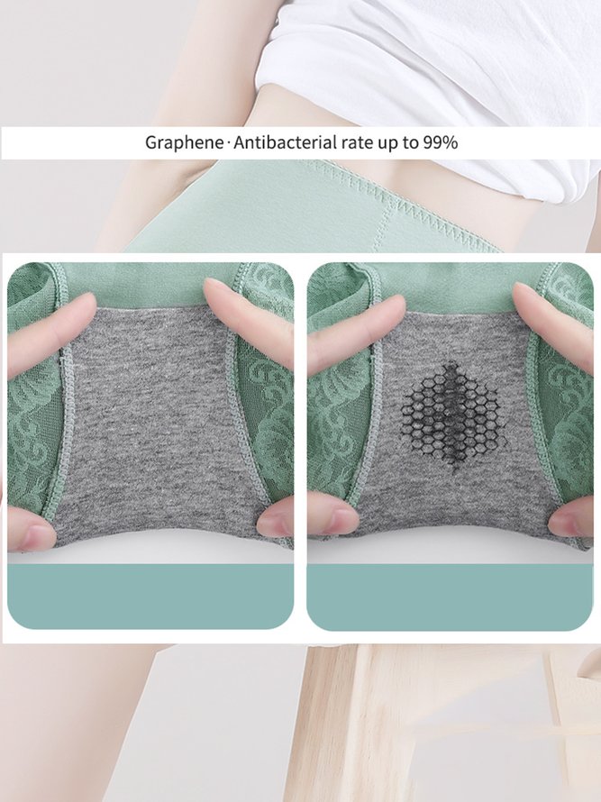 Breathable High Elastic Casual High Waist Lace Briefs