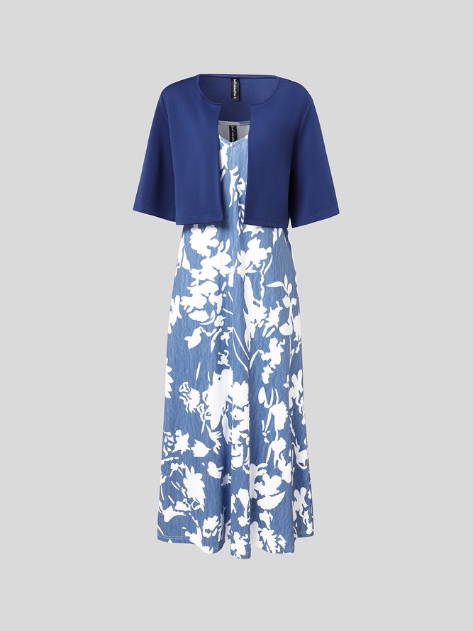 Women's A Line Dress Midi Dress Two-Piece Set Floral Print Spring Summer Casual Modern