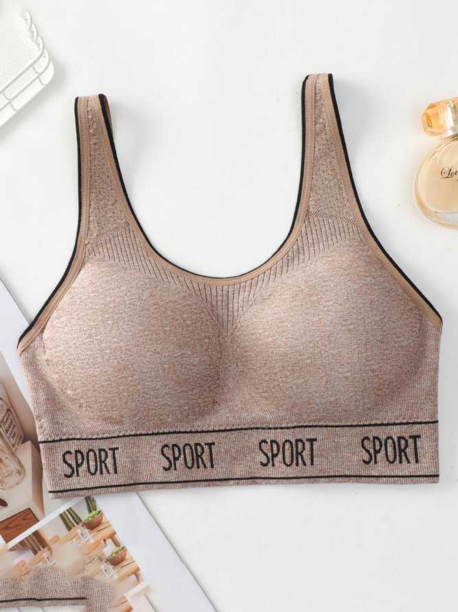 Alphabet Seamless Tank Push Up Sports Bra