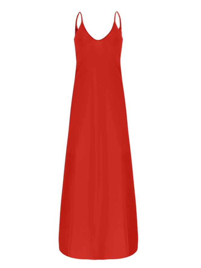 Cotton Loosen Solid Weaving Dress