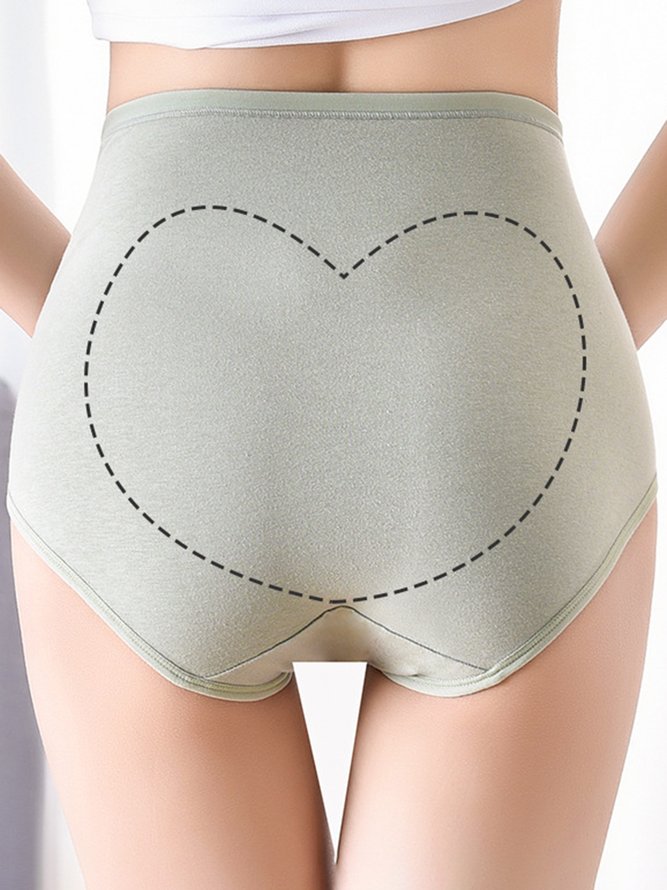 High Waist Cotton Underwear Breathable Abdomen Control Butt Lift Hip Lifting Wormwood Antibacterial Crotch Printed Briefs