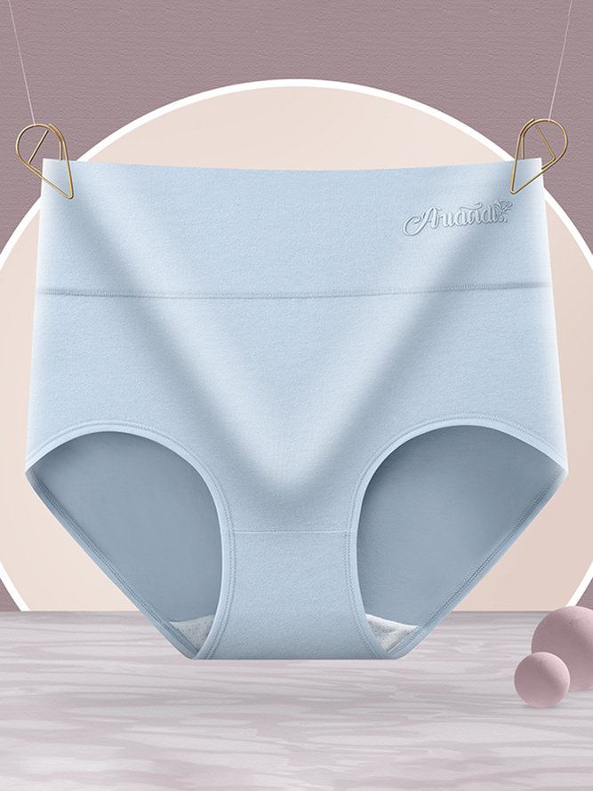 High Waist Cotton Underwear Breathable Abdomen Control Butt Lift Hip Lifting Wormwood Antibacterial Crotch Printed Briefs
