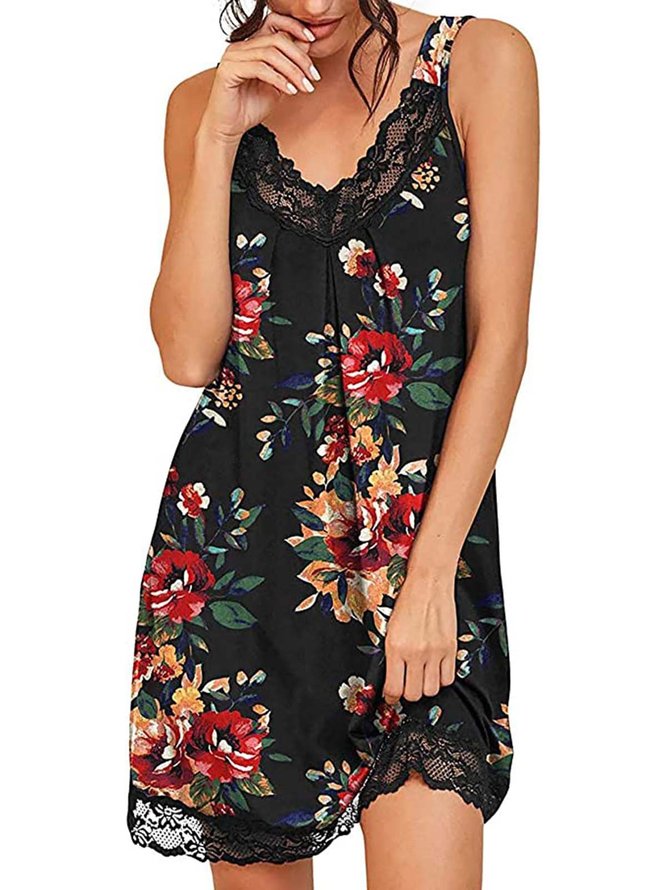 Elegant Loose Printing Nightdress