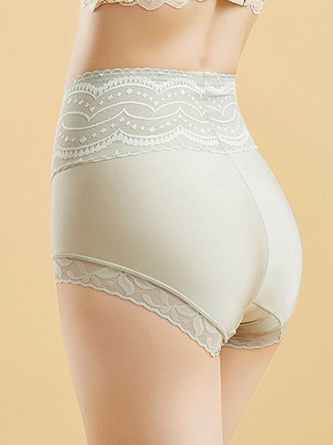 Breathable High Elastic Casual High Waist Lace Briefs Panty