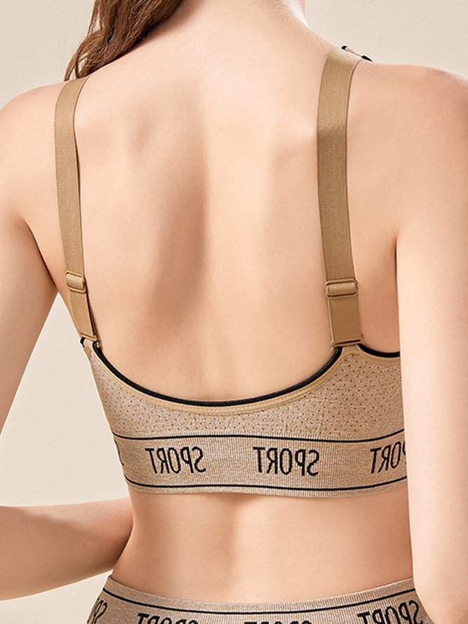 Alphabet Seamless Tank Push Up Sports Bra