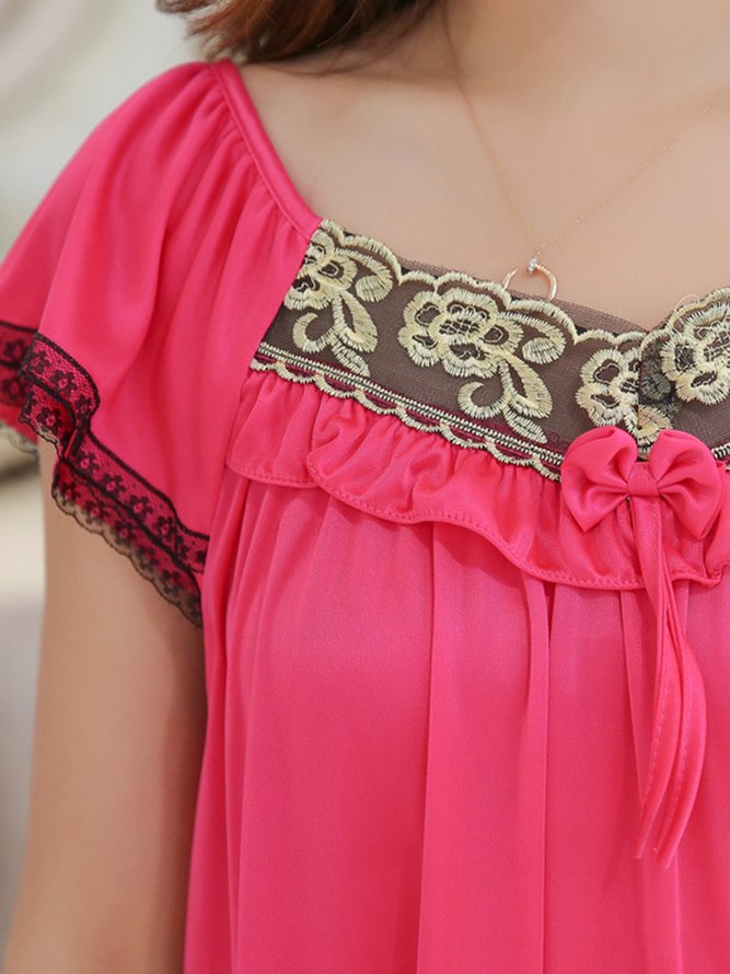 Sexy Lace Mid Length Home Night Dress