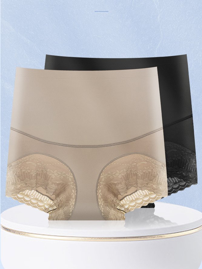 Sexy Lace Breathable Stretch Tummy Control High Waist Briefs