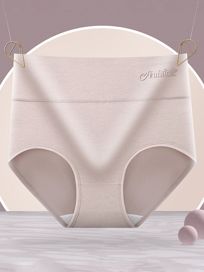 High Waist Cotton Underwear Breathable Abdomen Control Butt Lift Hip Lifting Wormwood Antibacterial Crotch Printed Briefs