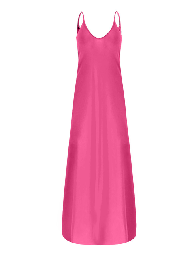 Cotton Loosen Solid Weaving Dress