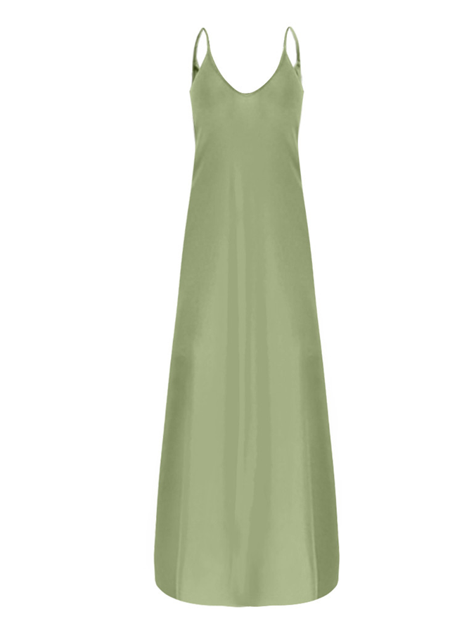 Cotton Loosen Solid Weaving Dress