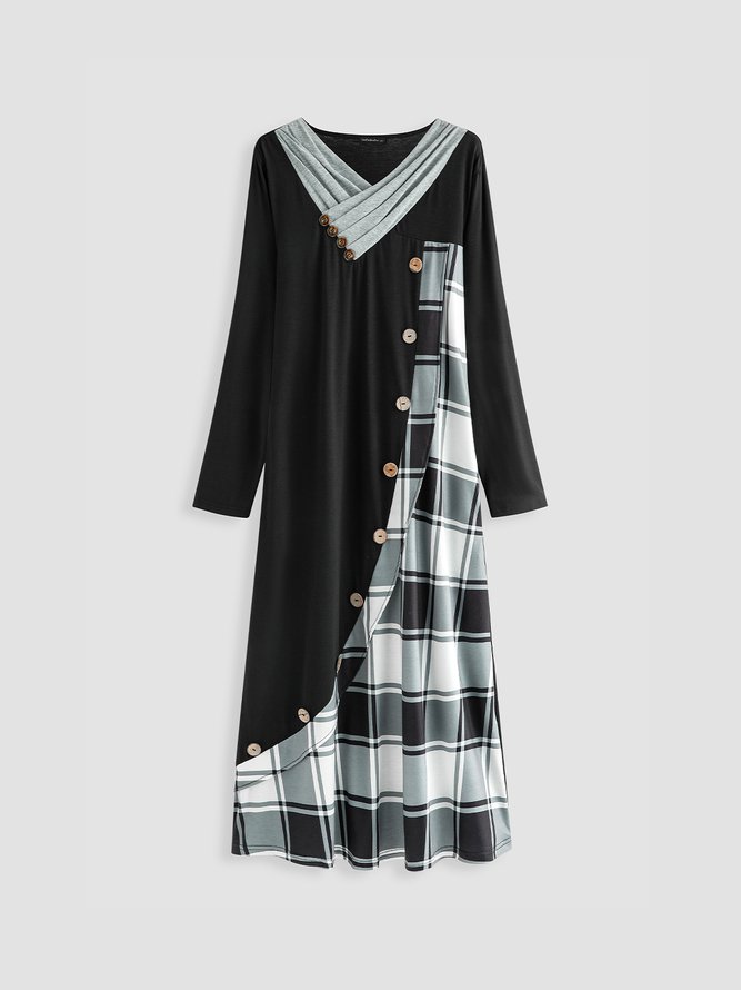 Geometric Casual Midi Dress