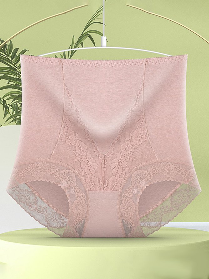 Breathable High Elastic Casual High Waist Lace Briefs