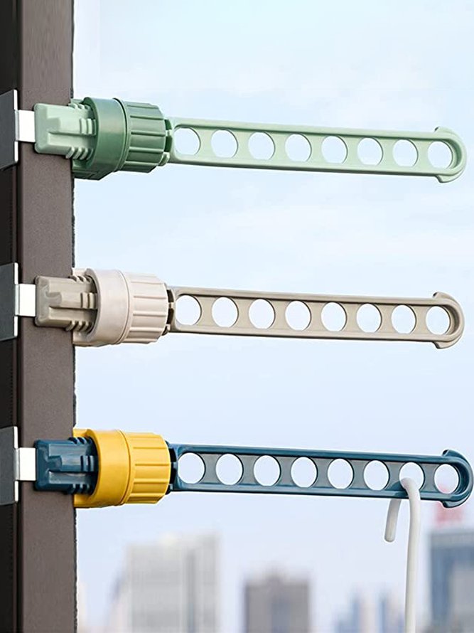 Portable Storage Folding Hanger Hook Indoor Clothes Rack Window Frame Clothes Rod