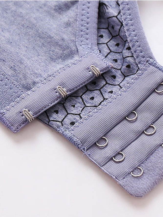 Lace Geometric Printing Casual Cotton C&D Cup Bra & Bralette