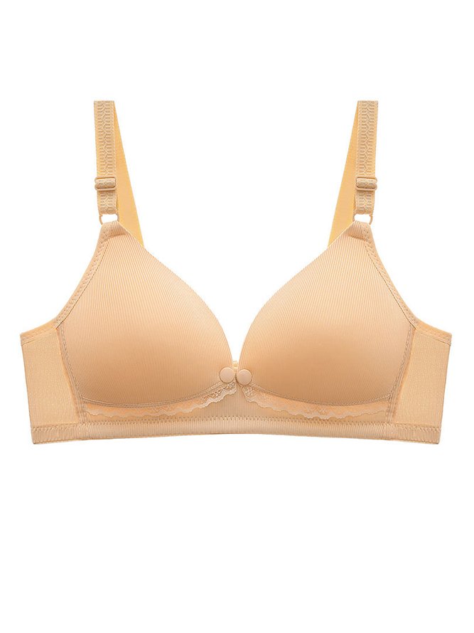 Breathable Comfortable Lace Front Button Nursing Bra