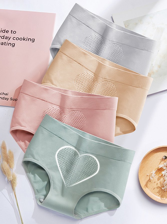 Women's Breathable Comfortable Heart Shape Woven Seamless Panty