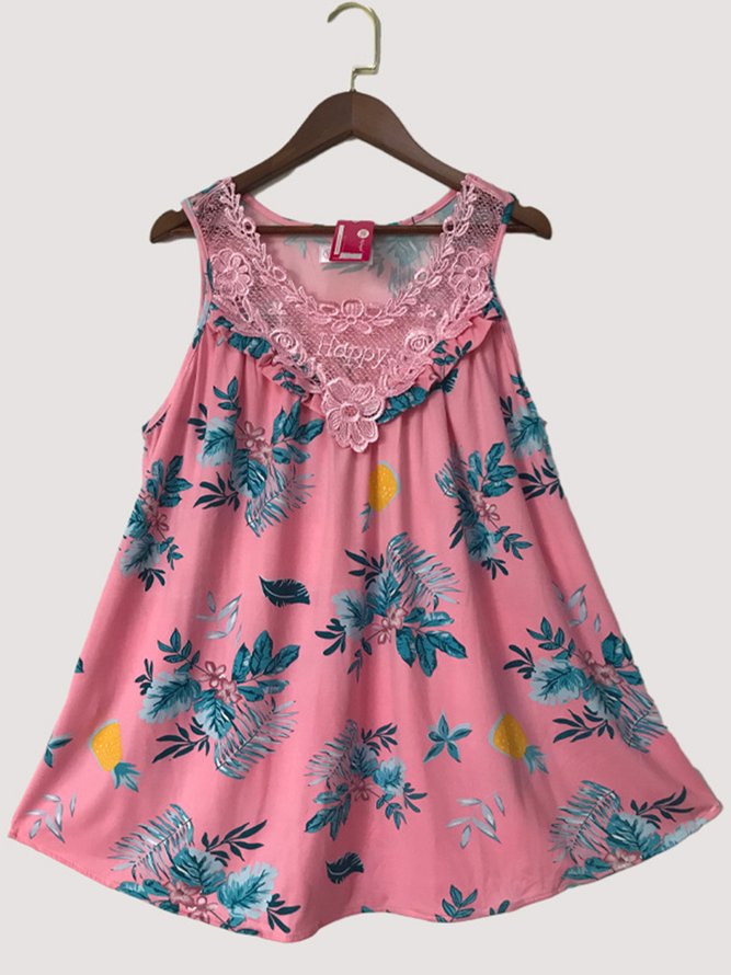 Breathable Comfort Style Lace Floral Elegant Romantic Pajama Set