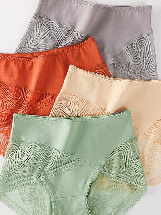 Breathable and Comfortable Lace Cotton High Waist Panties